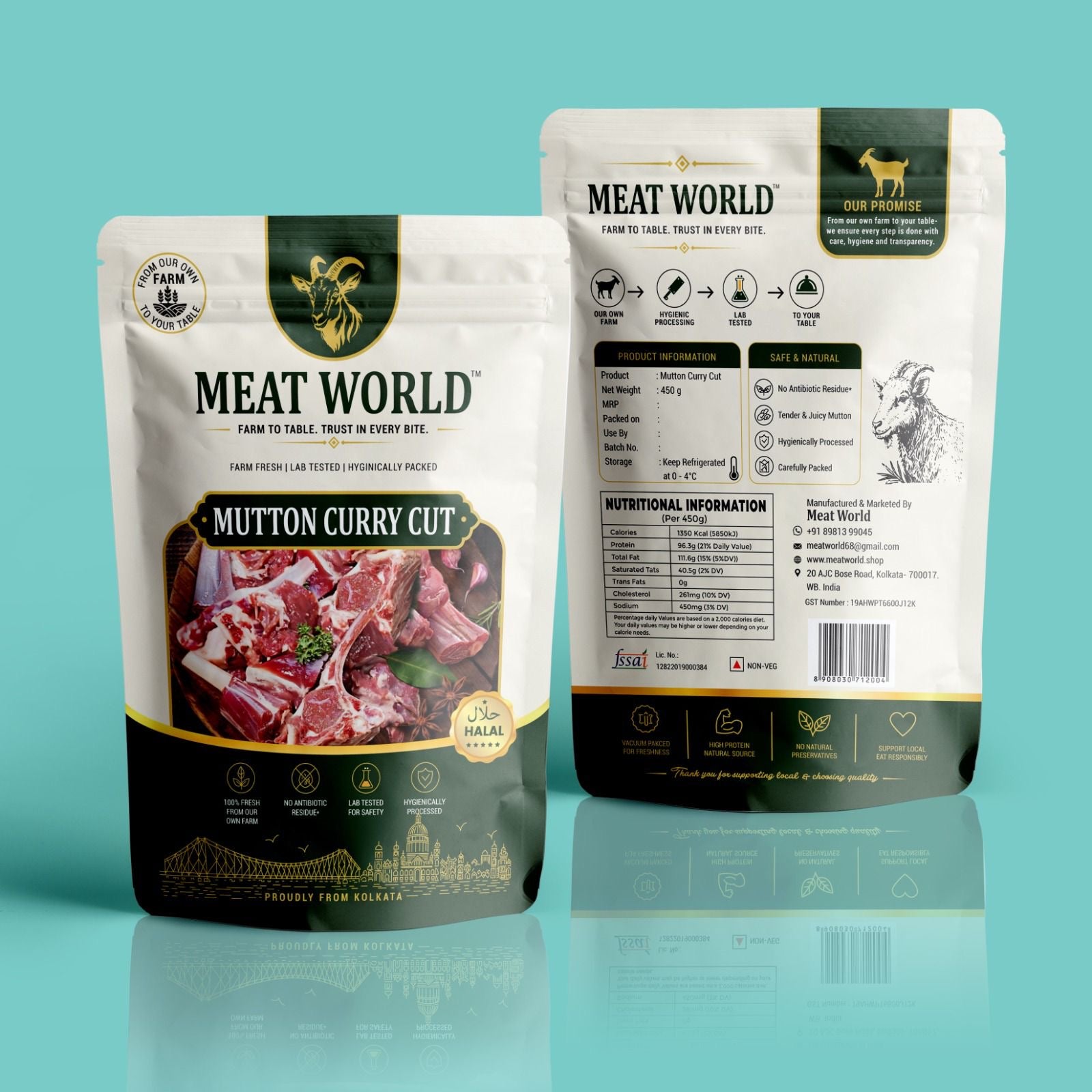 MEAT World Fresh Farm Mutton – 500g Premium Cut